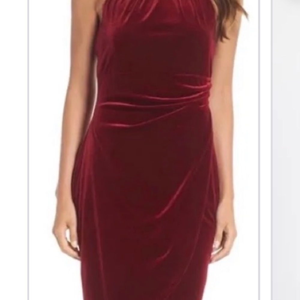 Vince Camuto Burgundy Long Sleeve Dress